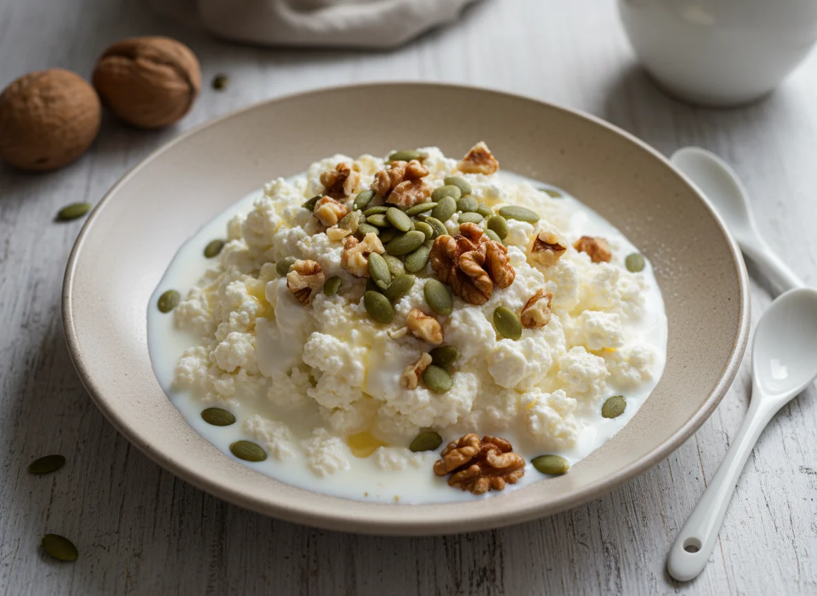 Творог с орехами и семечками photo