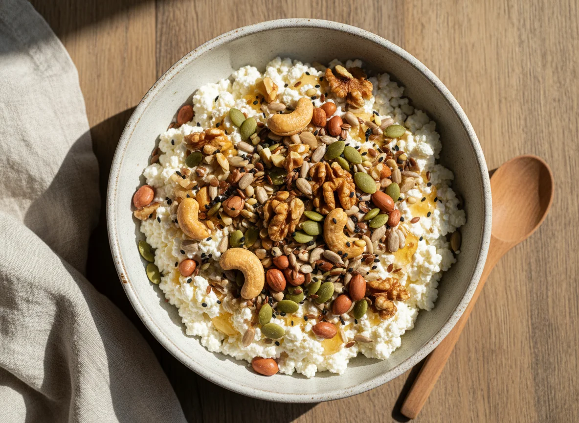 Творог с орехами и семенами photo