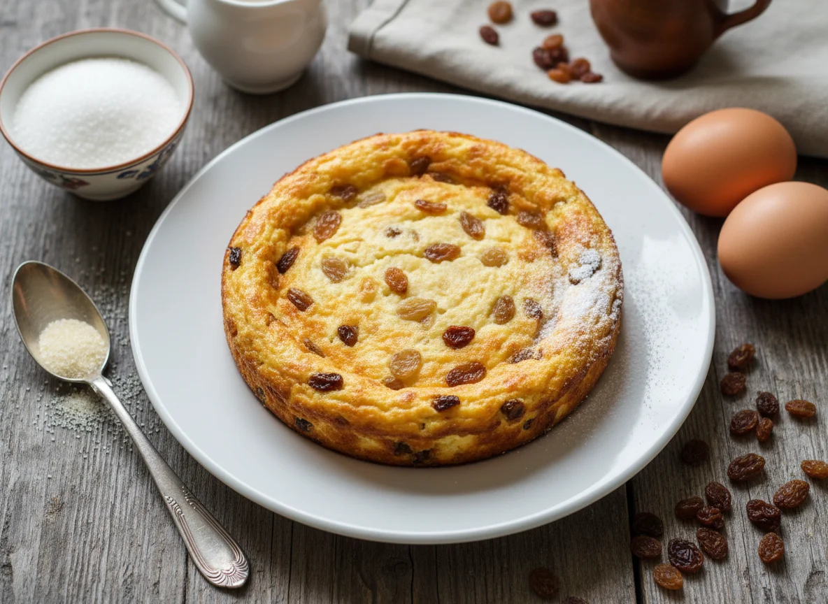 Творожная запеканка с изюмом photo