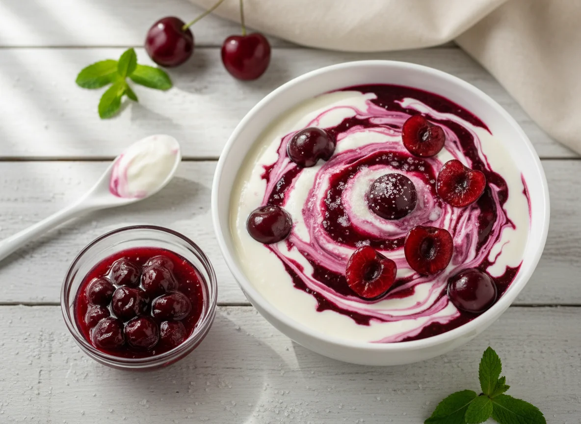 Творожный продукт с вишней photo