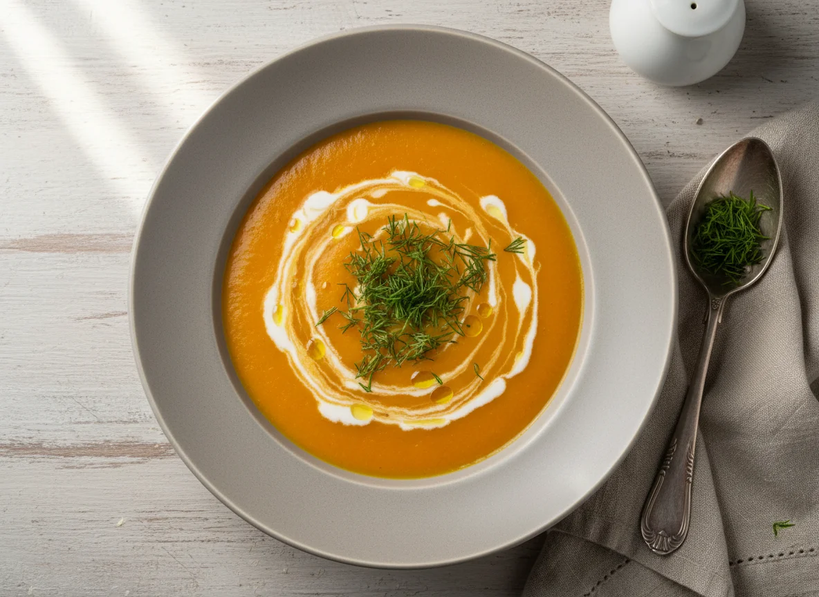 Тыквенный суп-пюре с зеленью photo