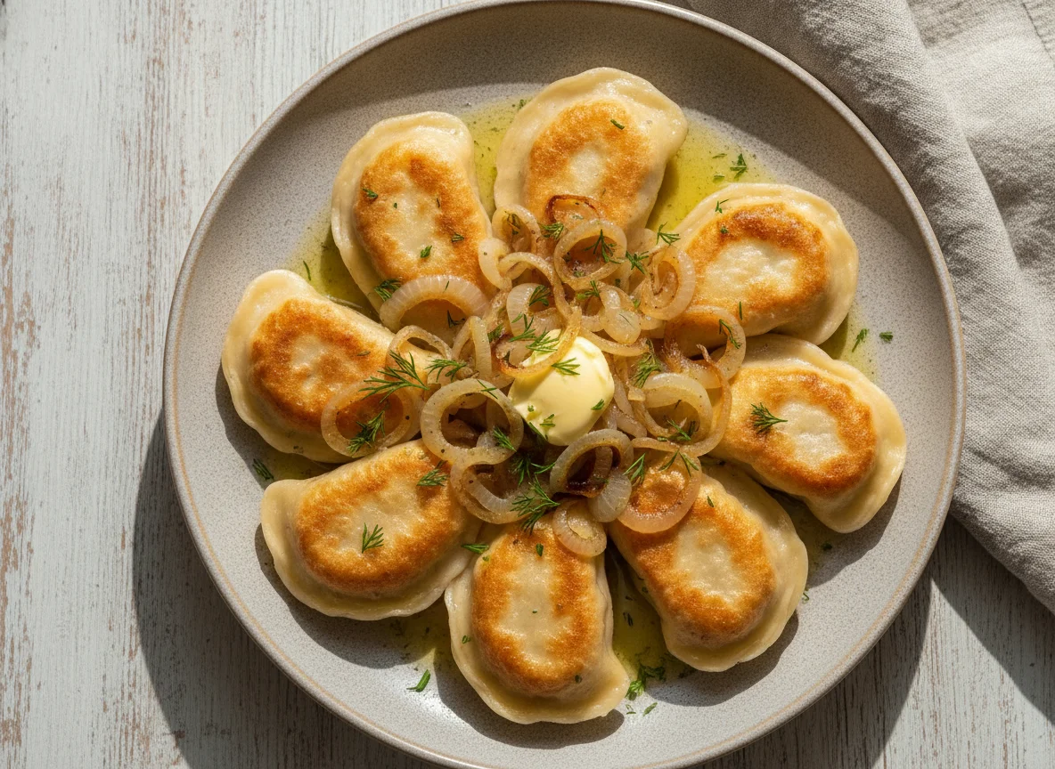 Вареники с картофелем и луком photo