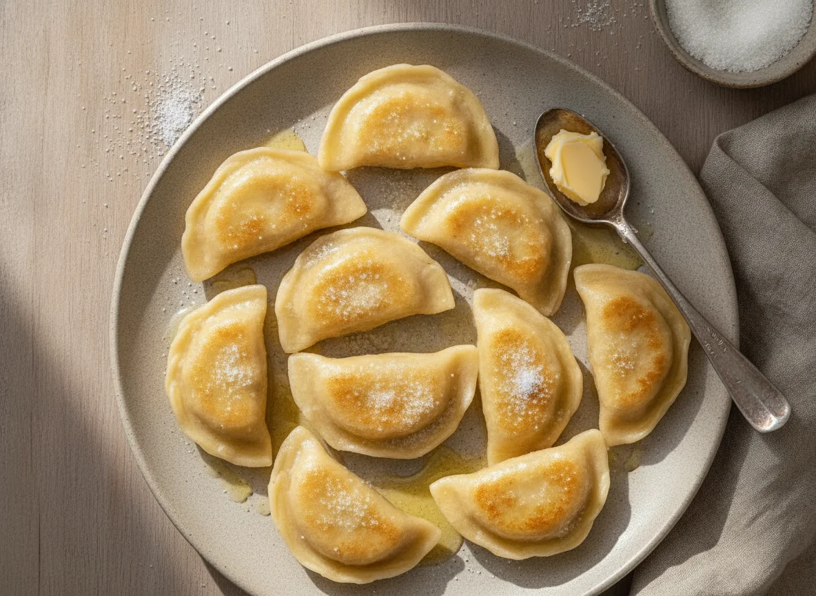 Вареники с творогом и сливочным маслом photo