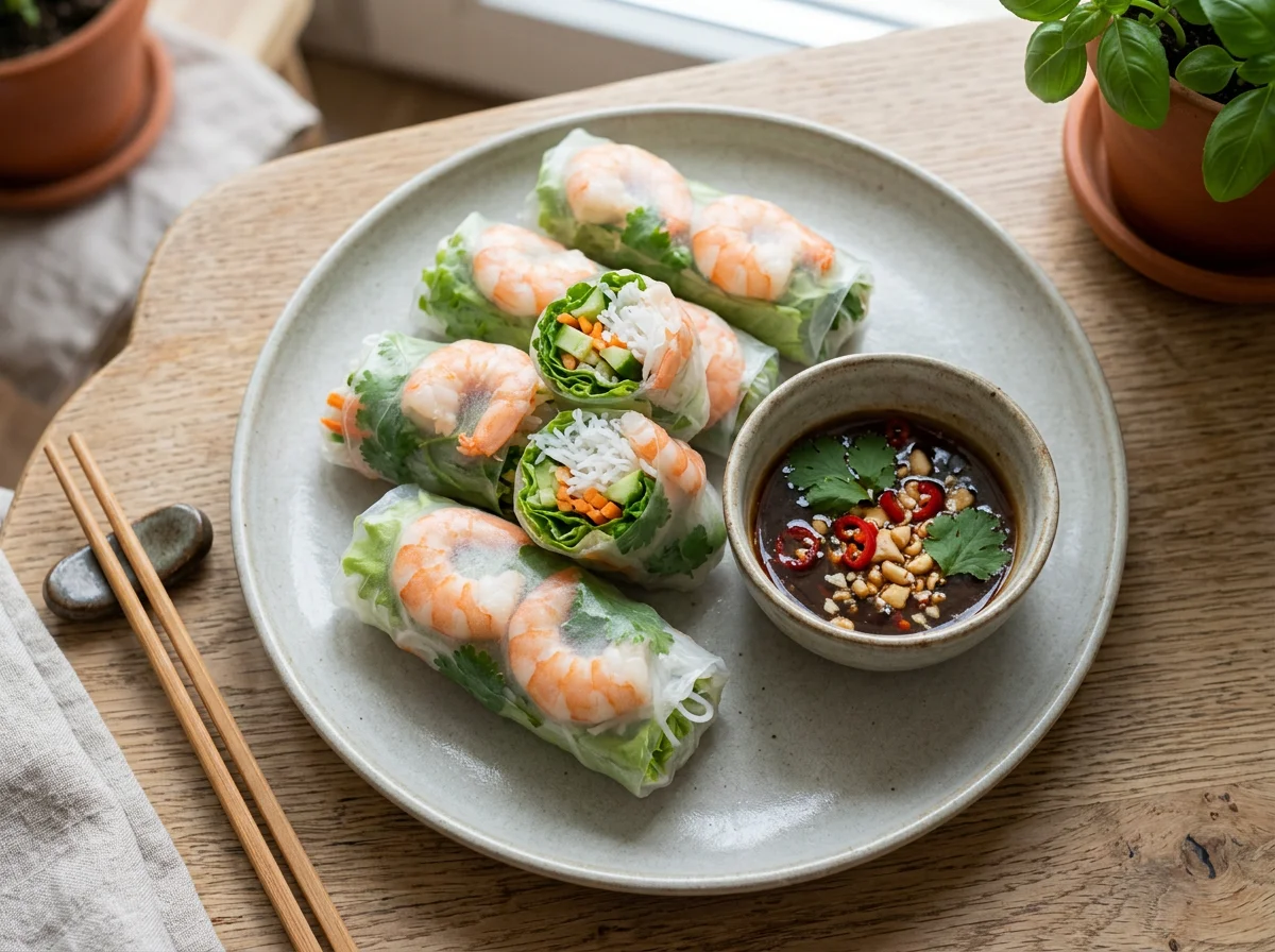 Вьетнамские спринг-роллы с креветками photo