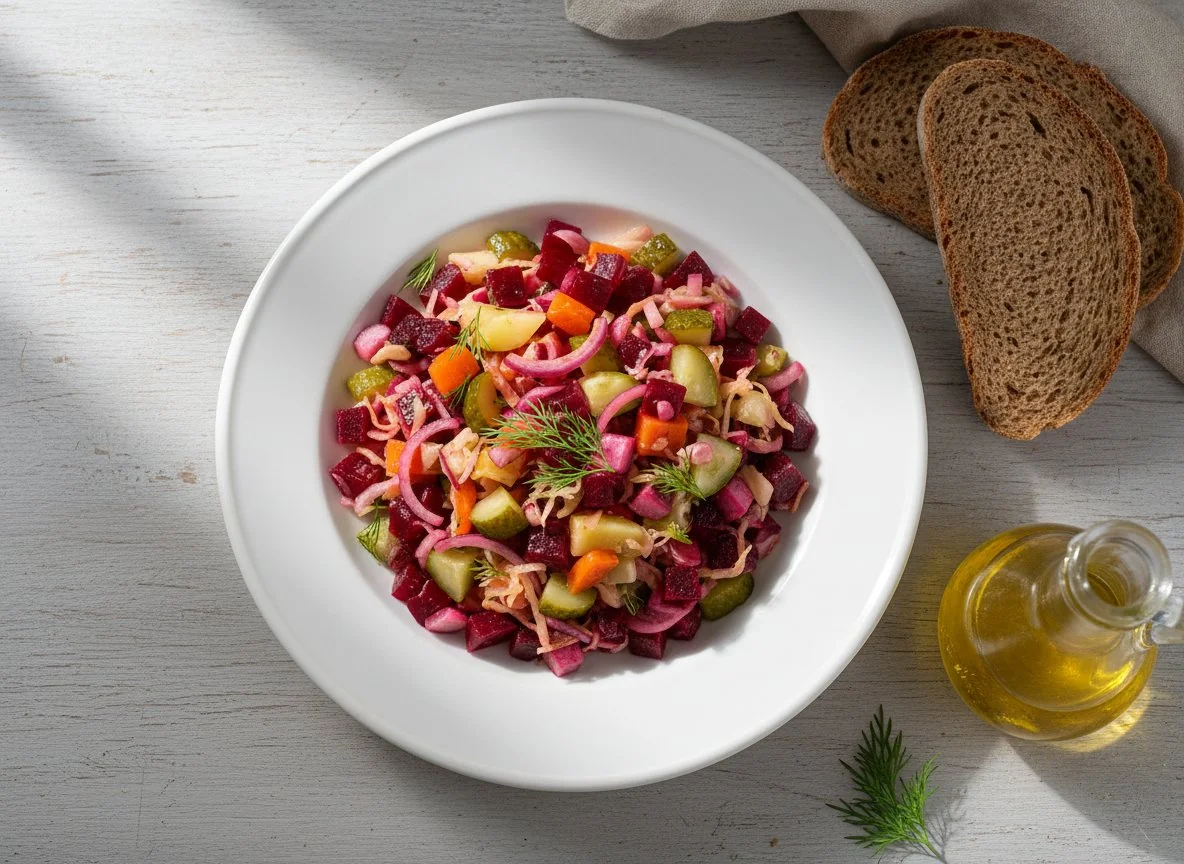 Винегрет с хлебом photo