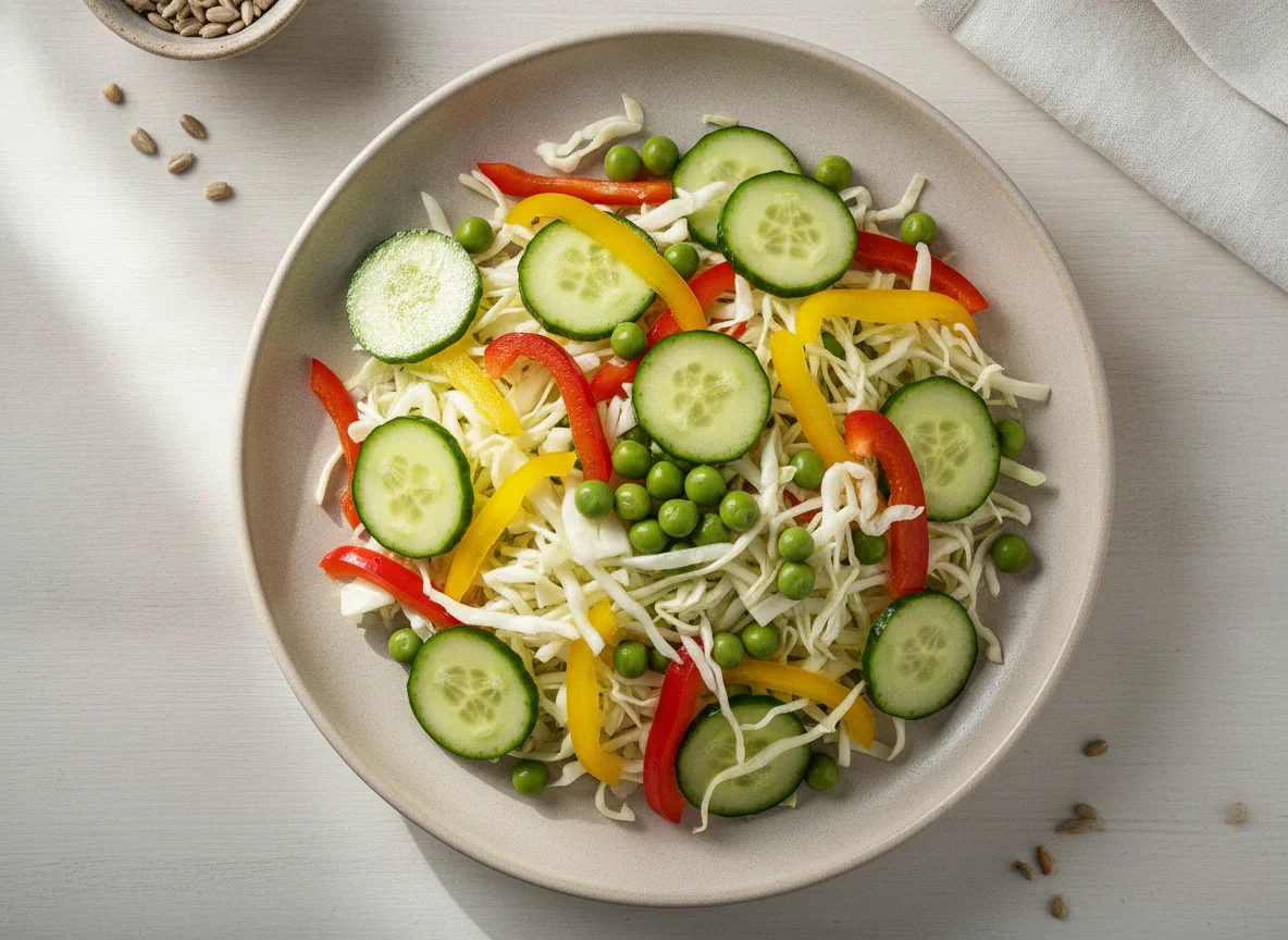 Витаминный салат с капустой и овощами photo