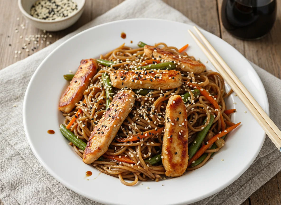 Вок с курицей и овощами photo