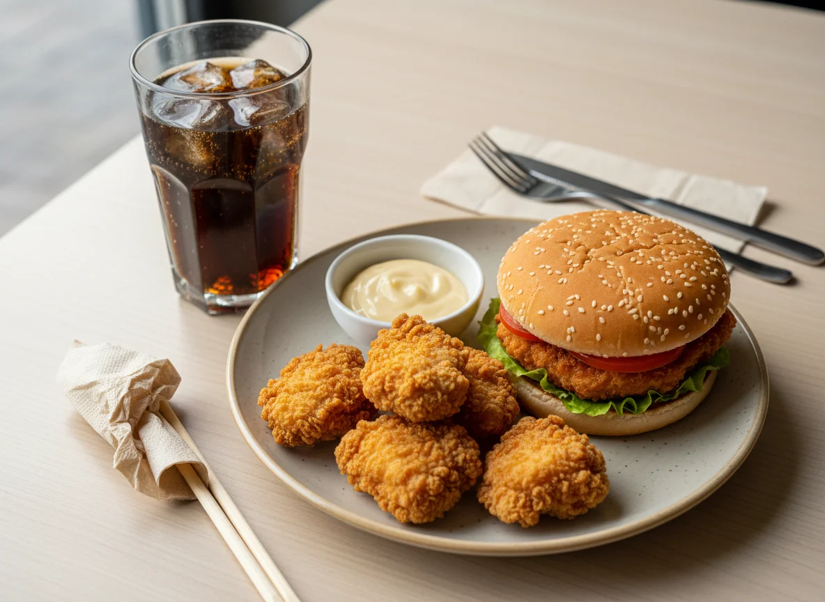 Заказ из ресторана быстрого питания photo