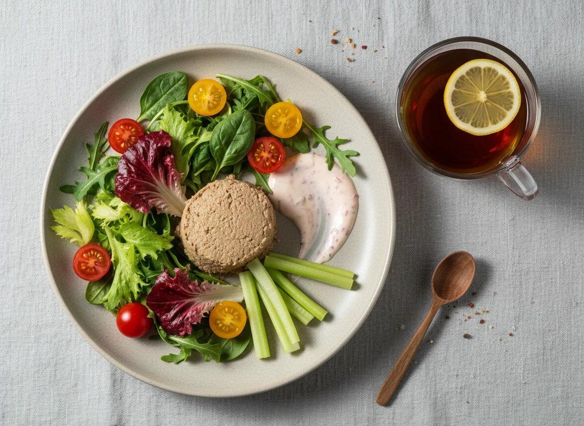 Закуска с паштетом и овощами photo