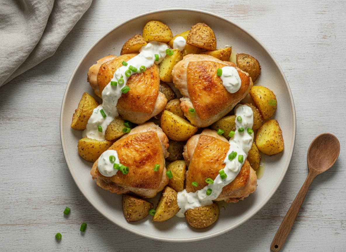 Запеченная курица с картофелем по-домашнему photo