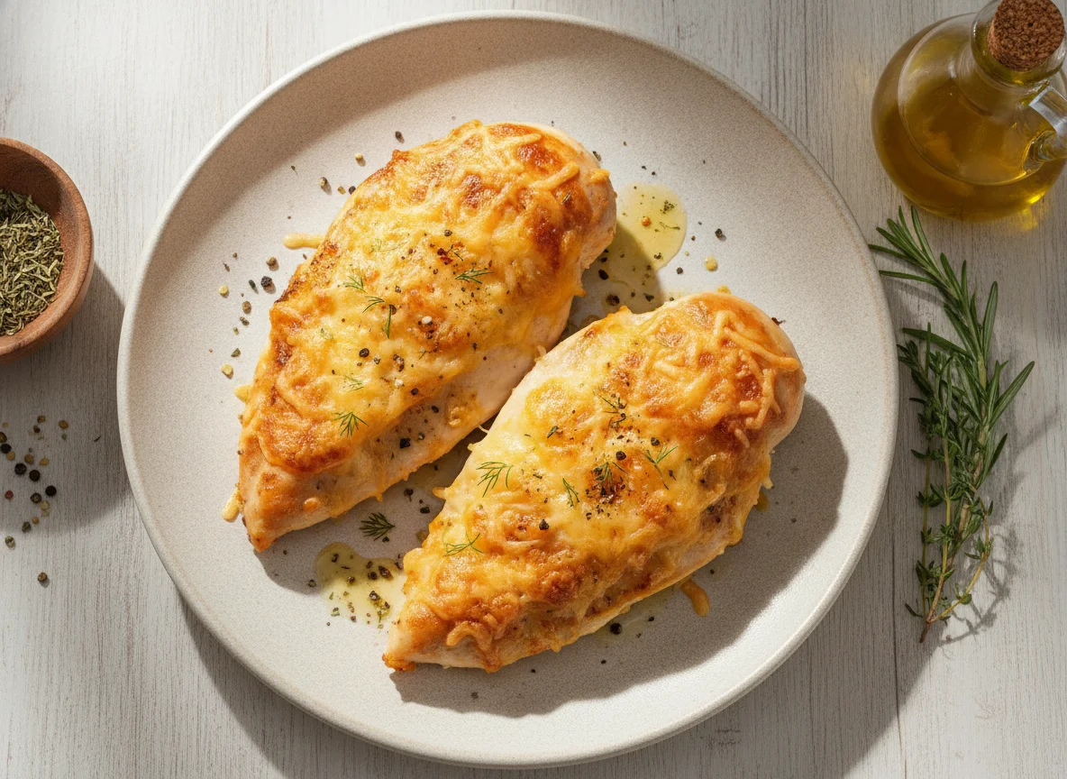 Запеченная куриная грудка с сыром photo