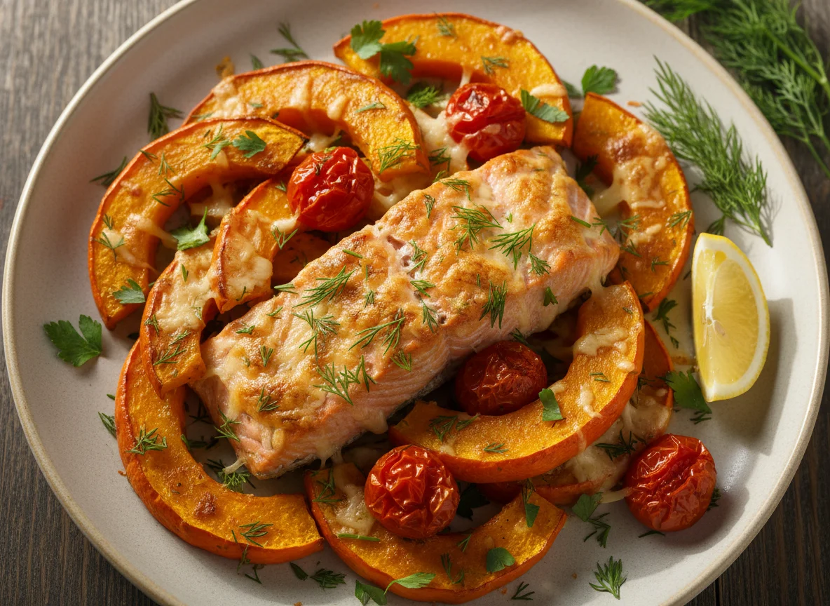 Запеченная рыба с овощами photo