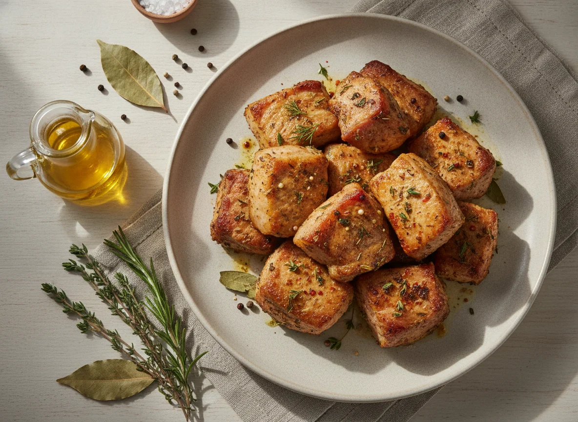 Запеченная свинина кусочками photo