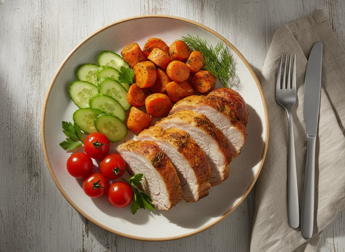 Запеченная свинина с овощами photo
