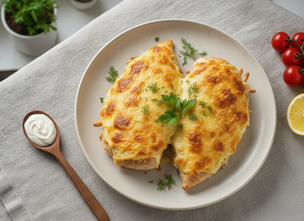 Запеченное куриное филе под сыром photo