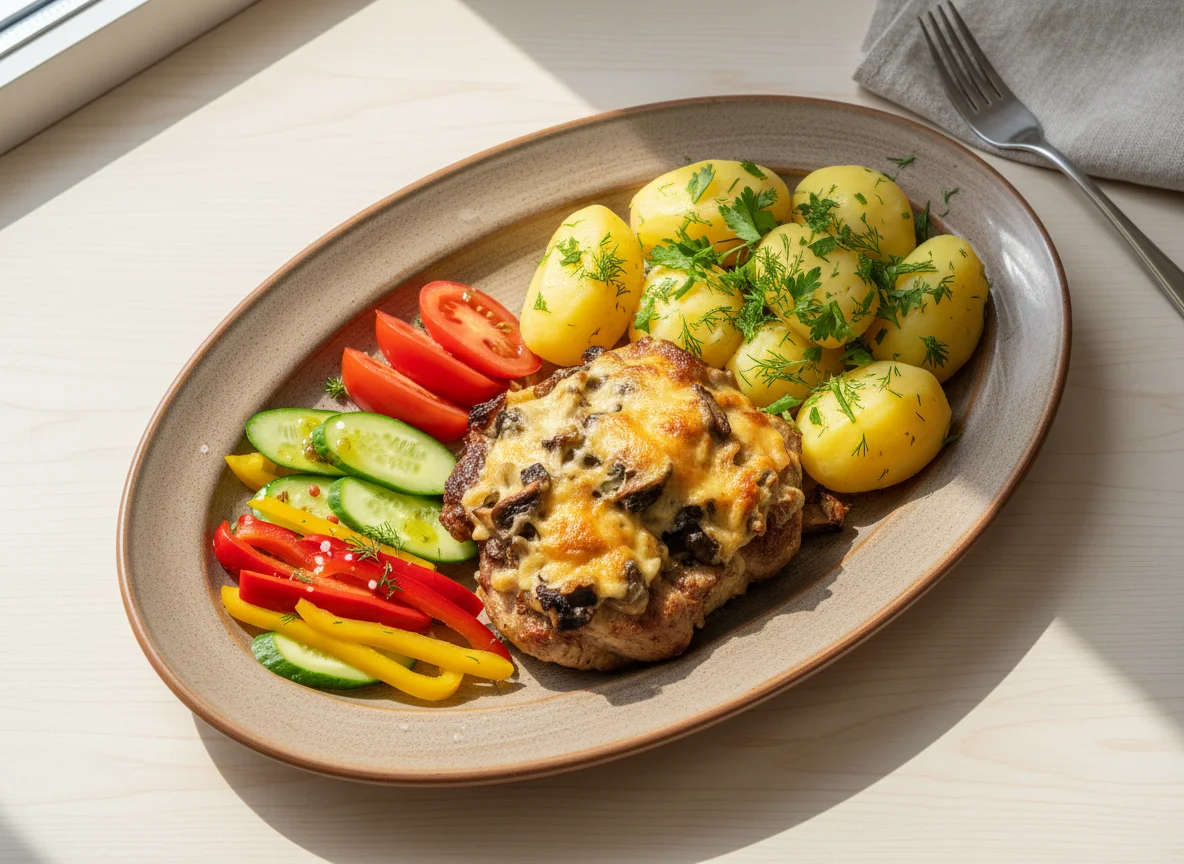 Запеченное мясо с картофелем и овощами photo