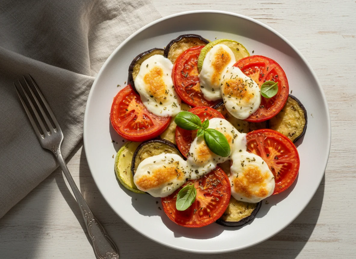 Запеченные овощи с сыром photo