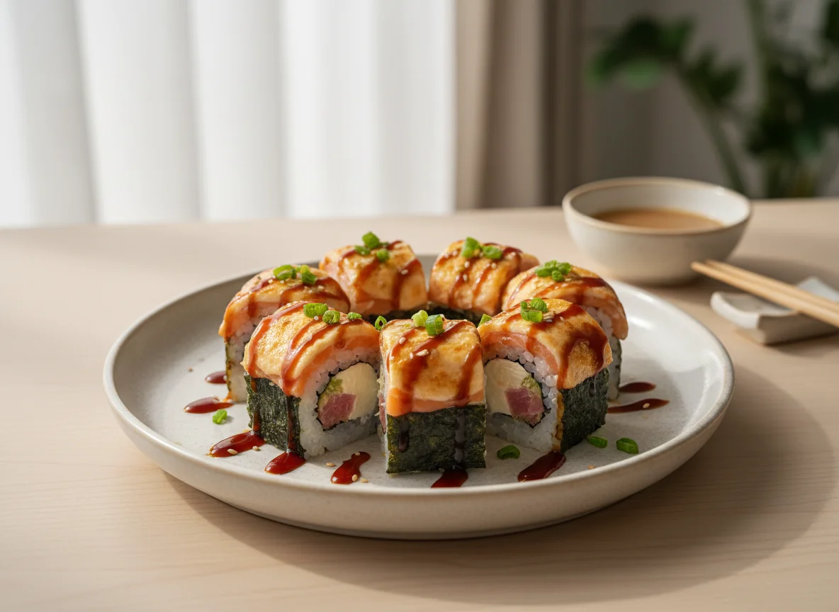 Запеченный ролл photo