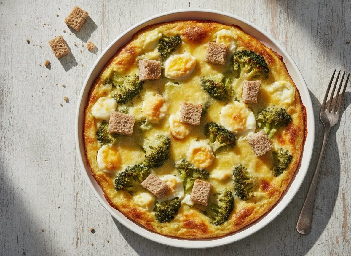 Запеканка из брокколи с яйцом и сыром photo