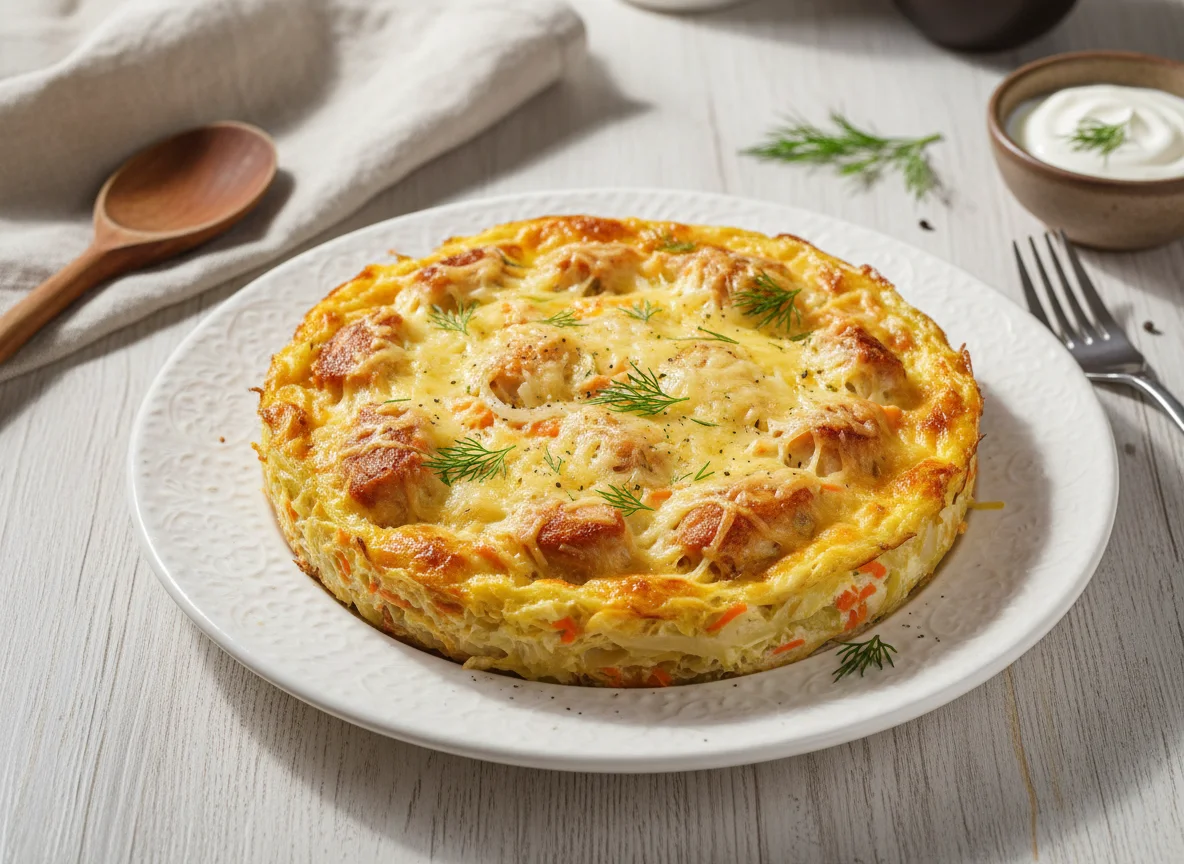 Запеканка из капусты с курицей и сыром photo