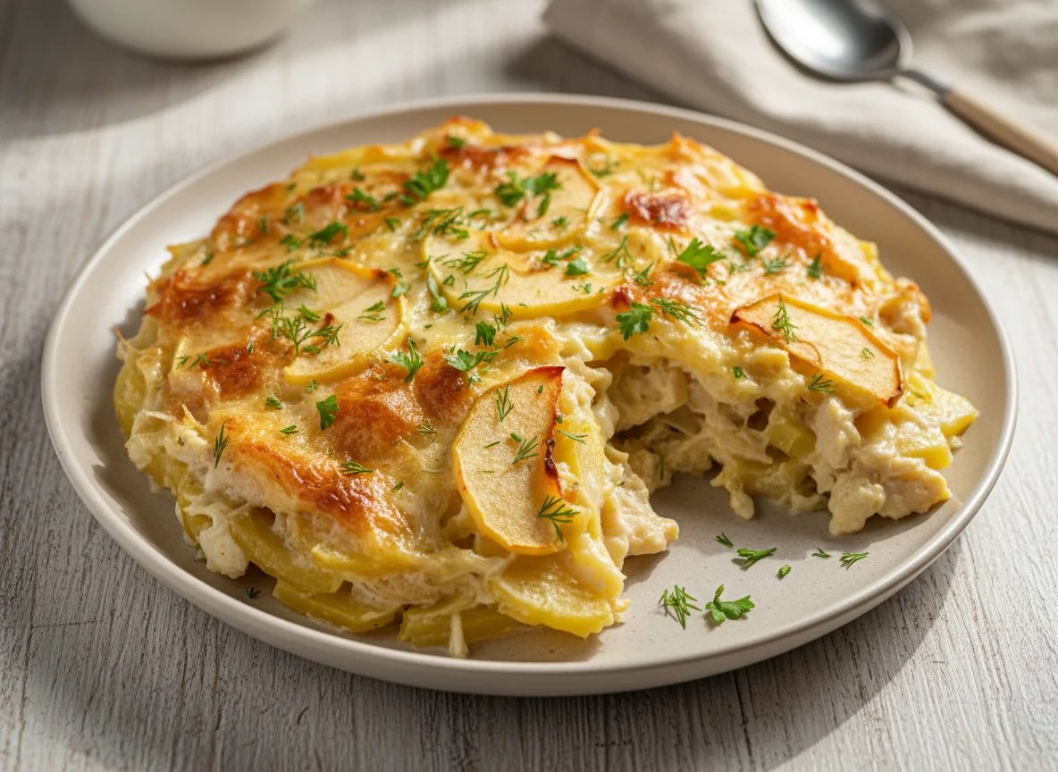 Запеканка из курицы и картофеля photo