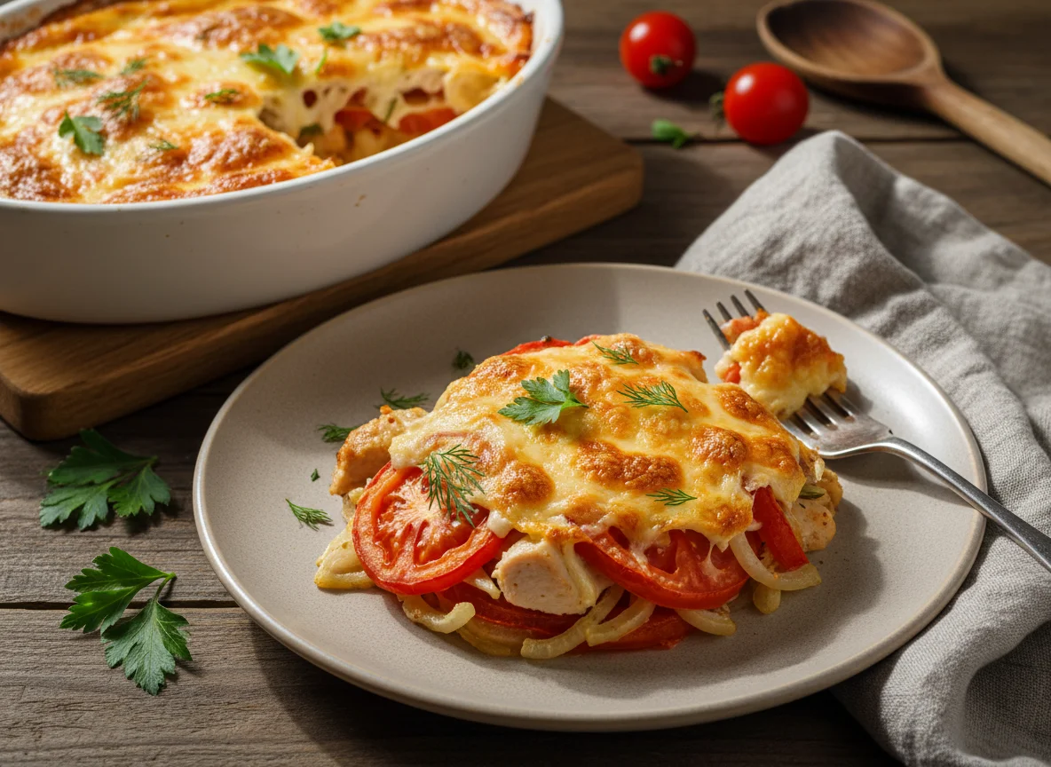 Запеканка из овощей с сыром photo