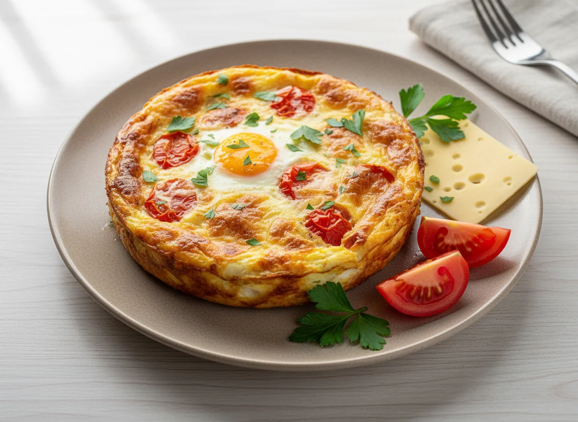 Запеканка с яйцом и овощами photo