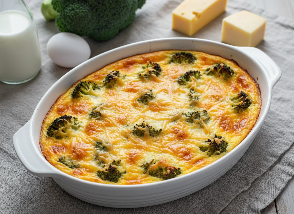 Запеканка с брокколи и сыром photo