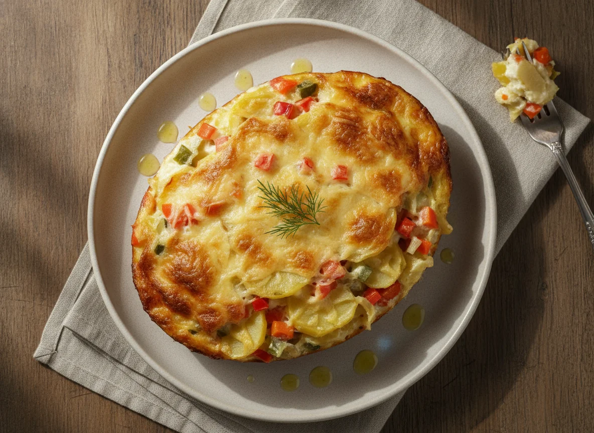Запеканка с картофелем, овощами и сыром photo