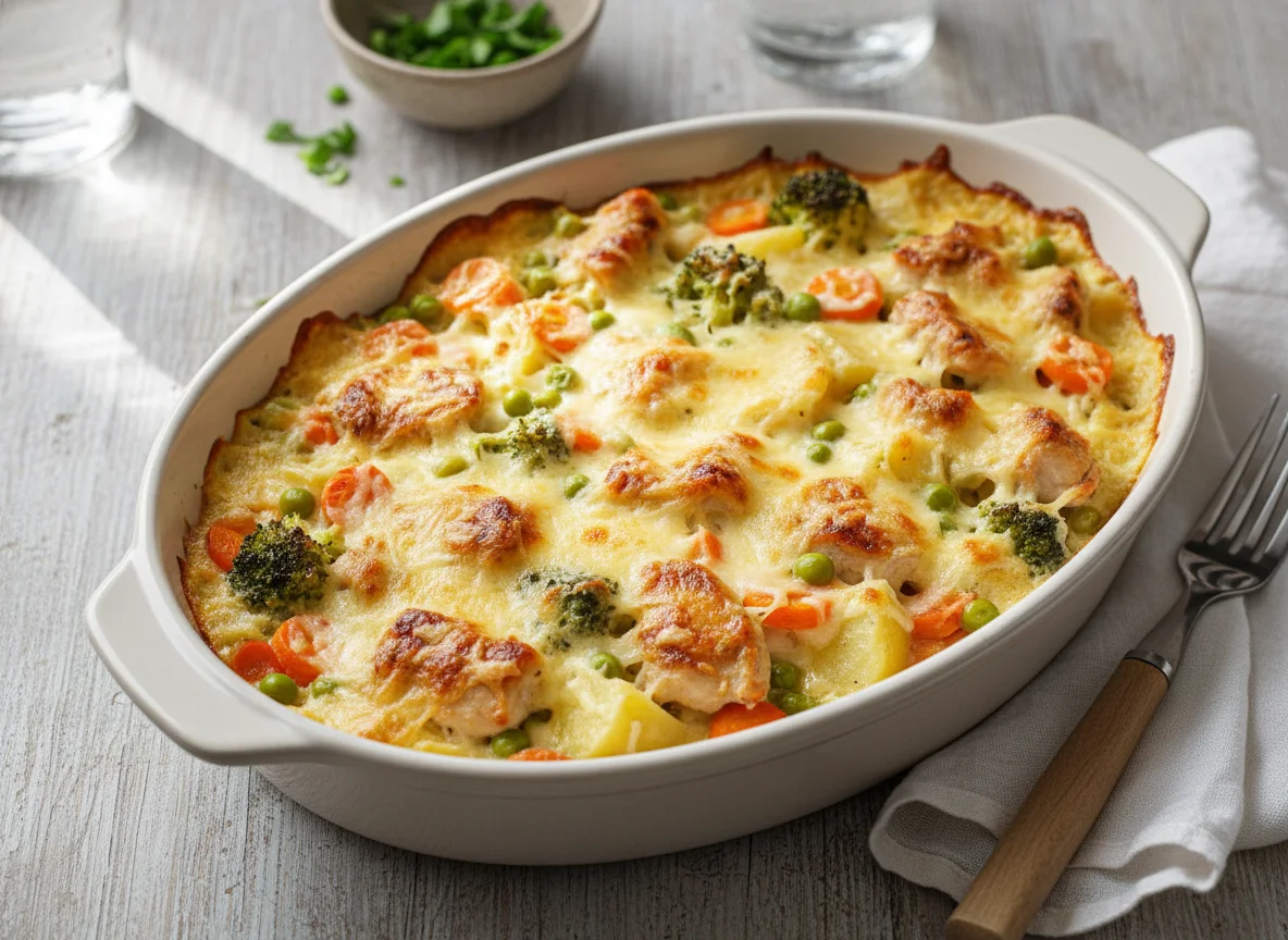 Запеканка с курицей и овощами photo