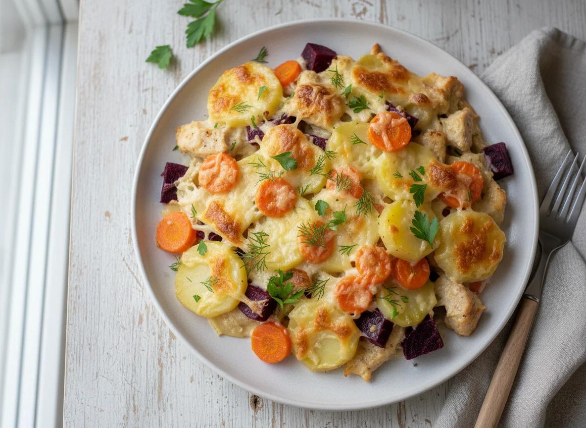 Запеканка с овощами и сыром photo