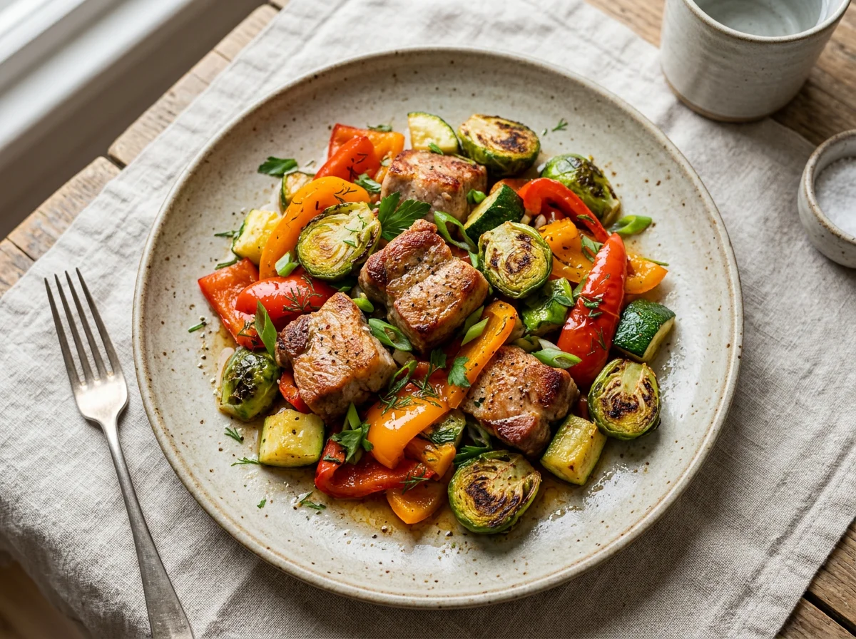 Жареное мясо с овощами photo