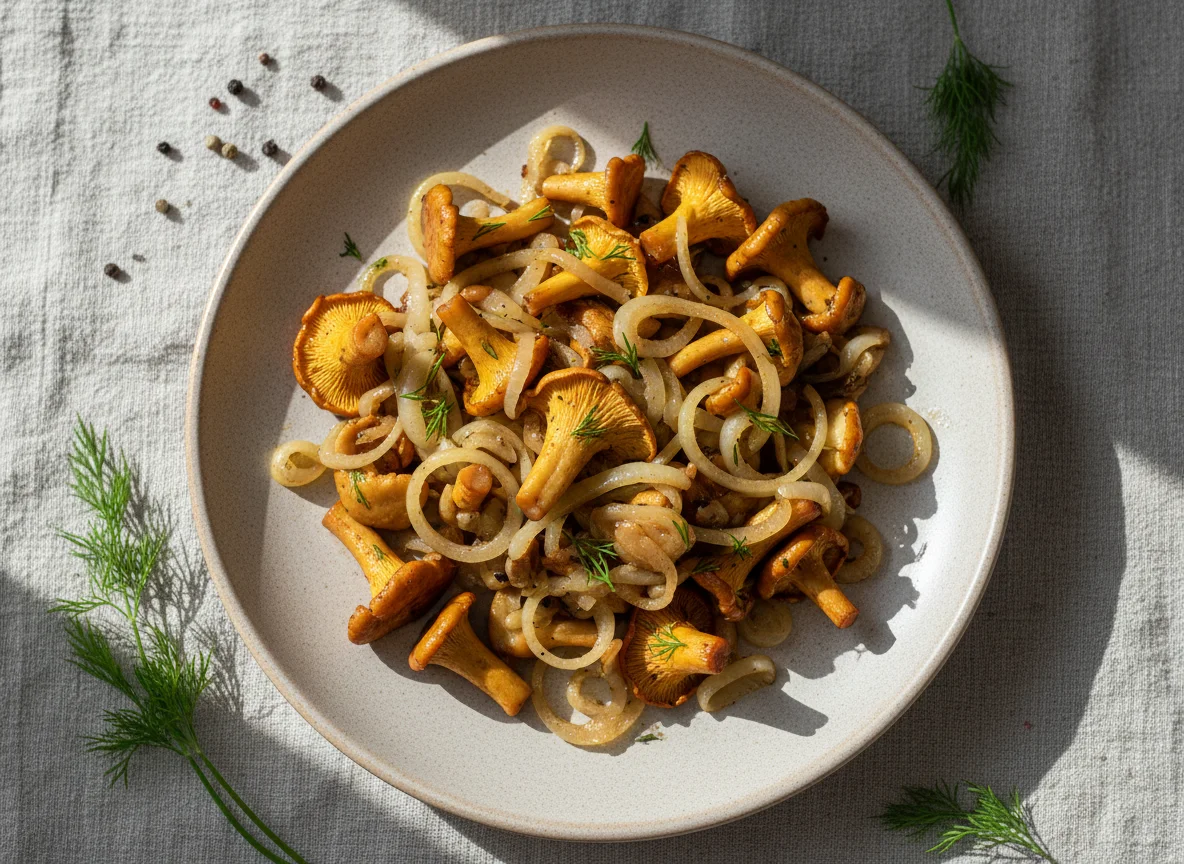 Жареные грибы с луком photo