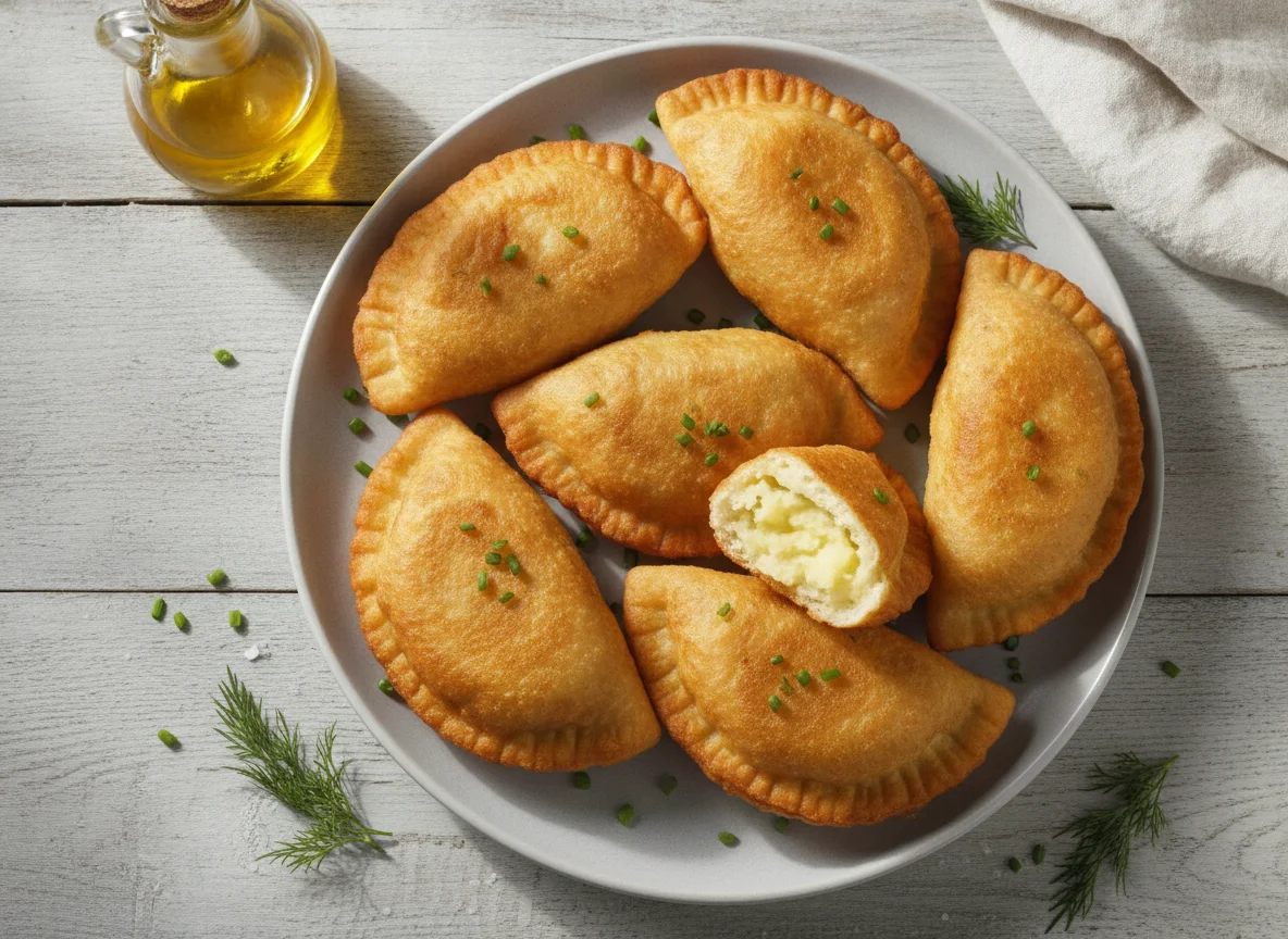 Жареные пирожки с картофелем photo