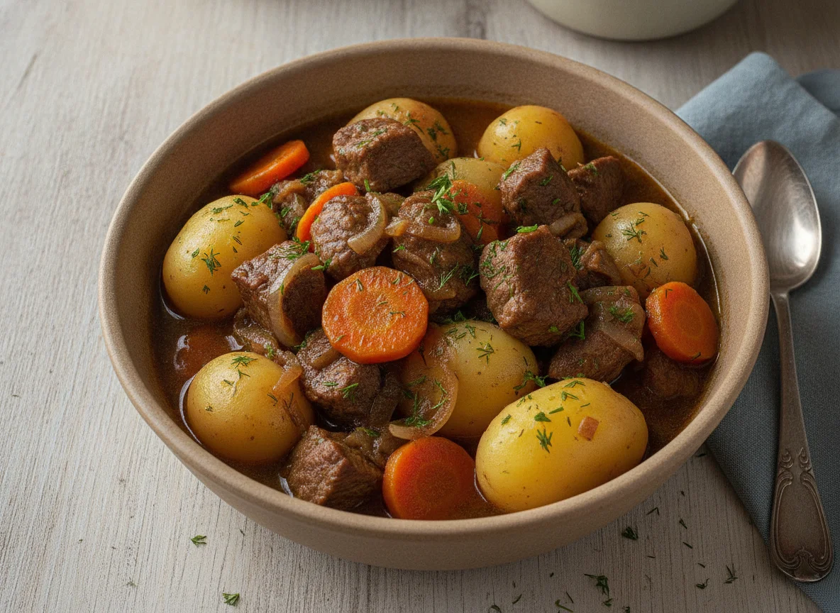 Жаркое из говядины с картофелем и морковью photo