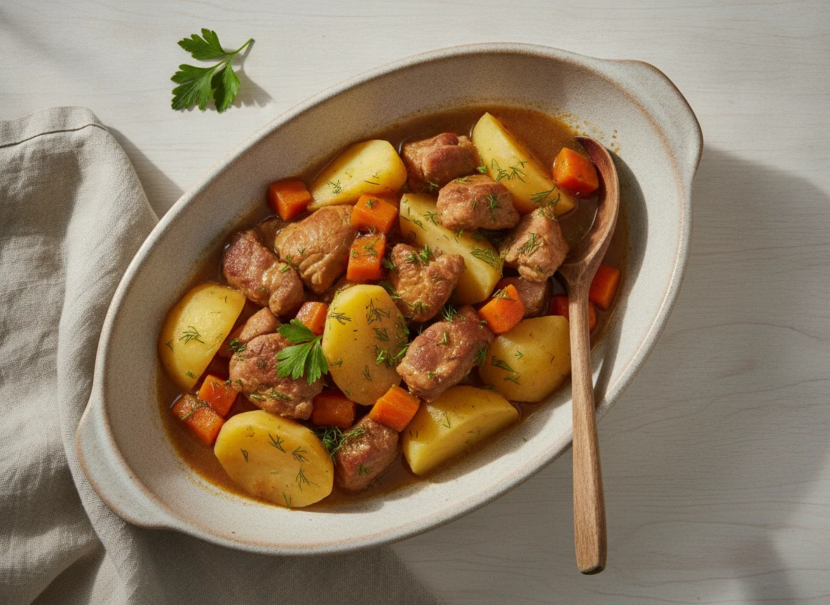Жаркое из свинины с картофелем и морковью photo