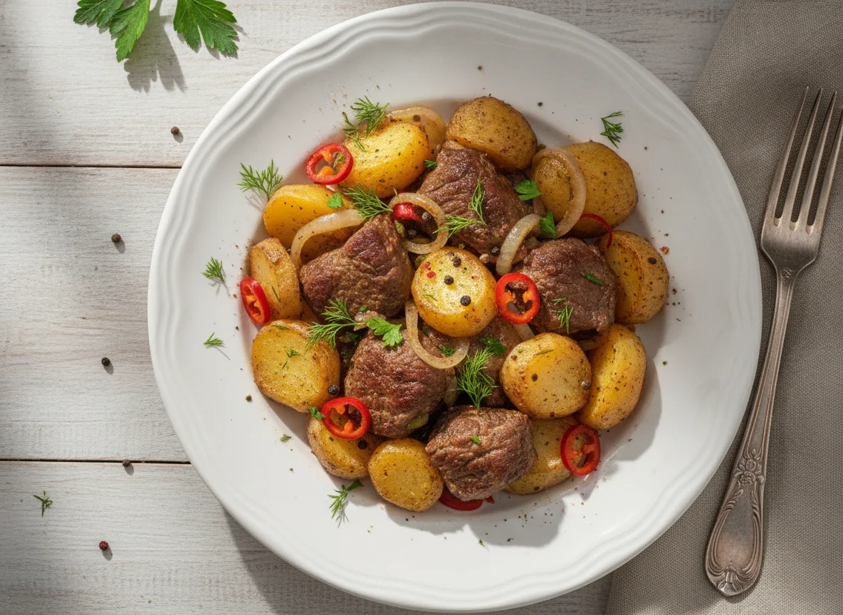 Жаркое по-домашнему с говядиной и картофелем photo