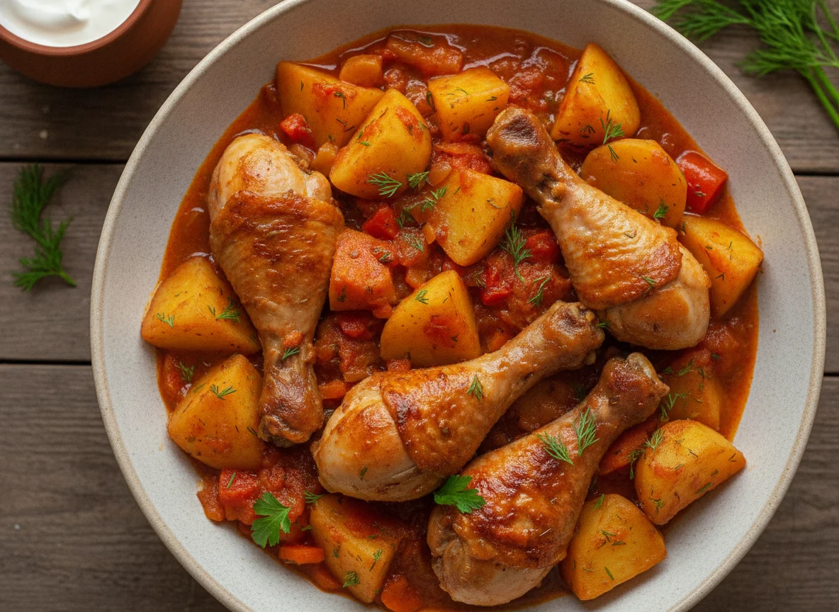 Жаркое по-домашнему с курицей и картофелем photo