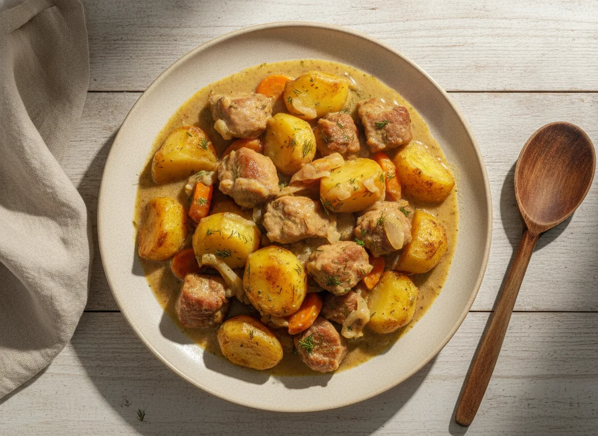 Жаркое со свининой и картофелем photo