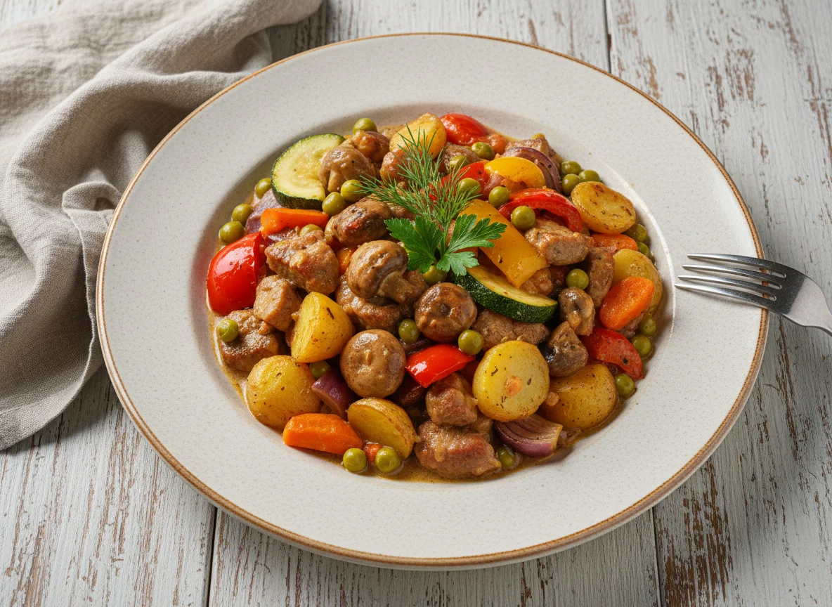 Жаркое со свининой и овощами photo