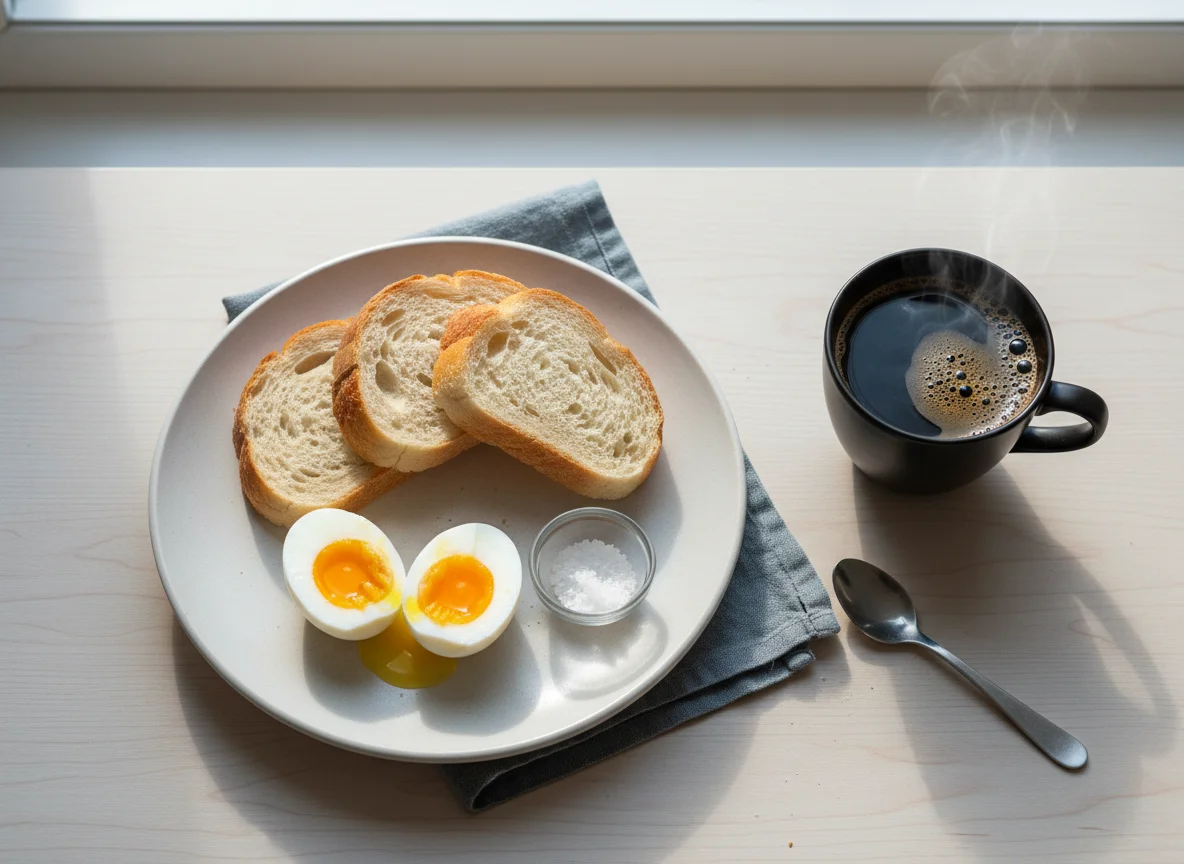 Завтрак с яйцом и кофе photo