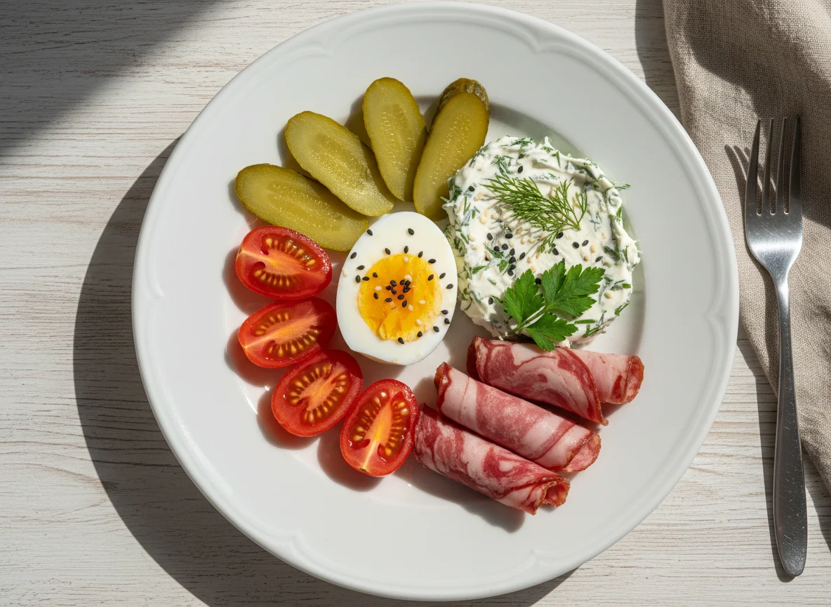 Завтрак с яйцом и сыром photo