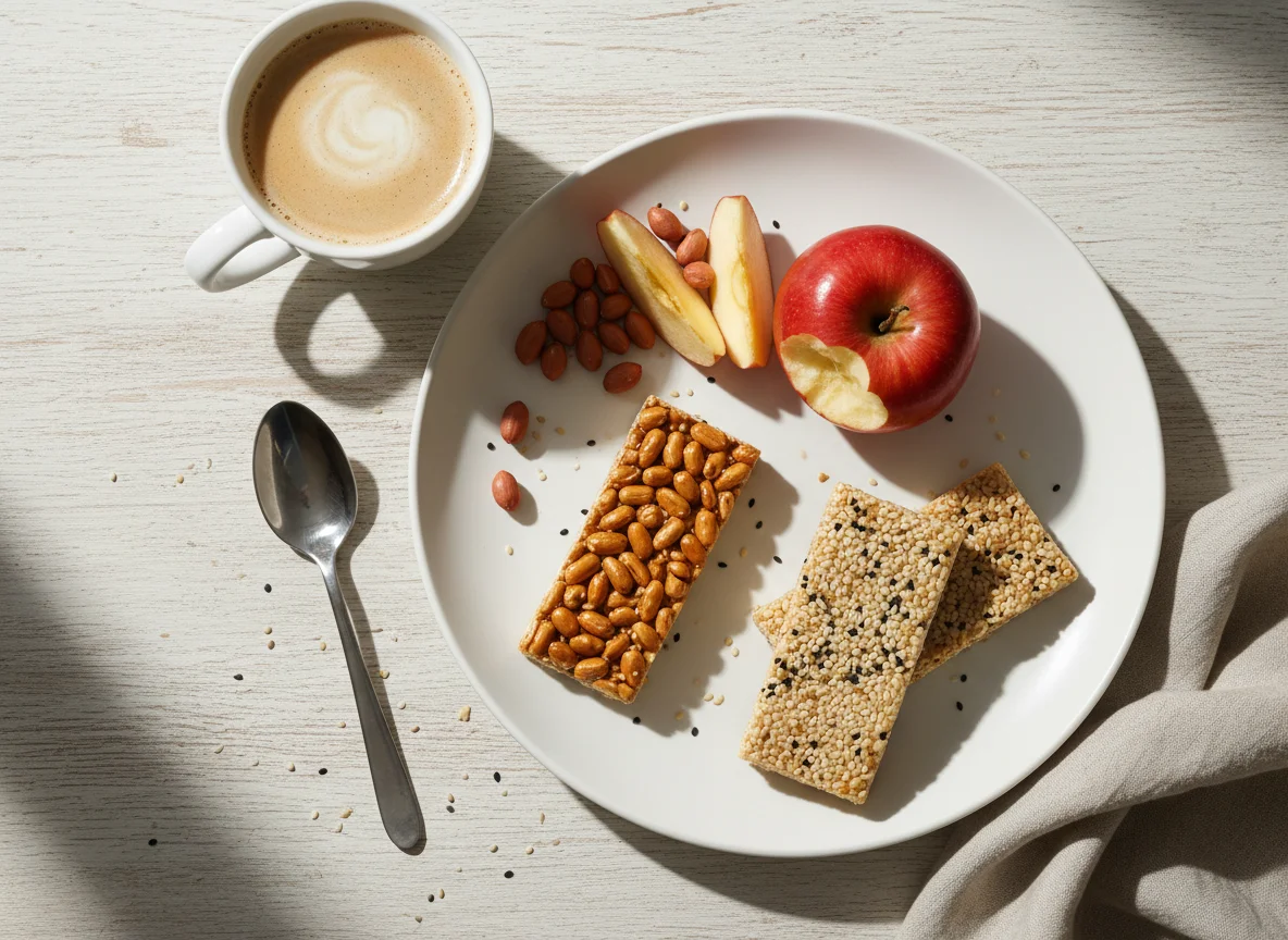 Завтрак с фруктами и сладостями photo