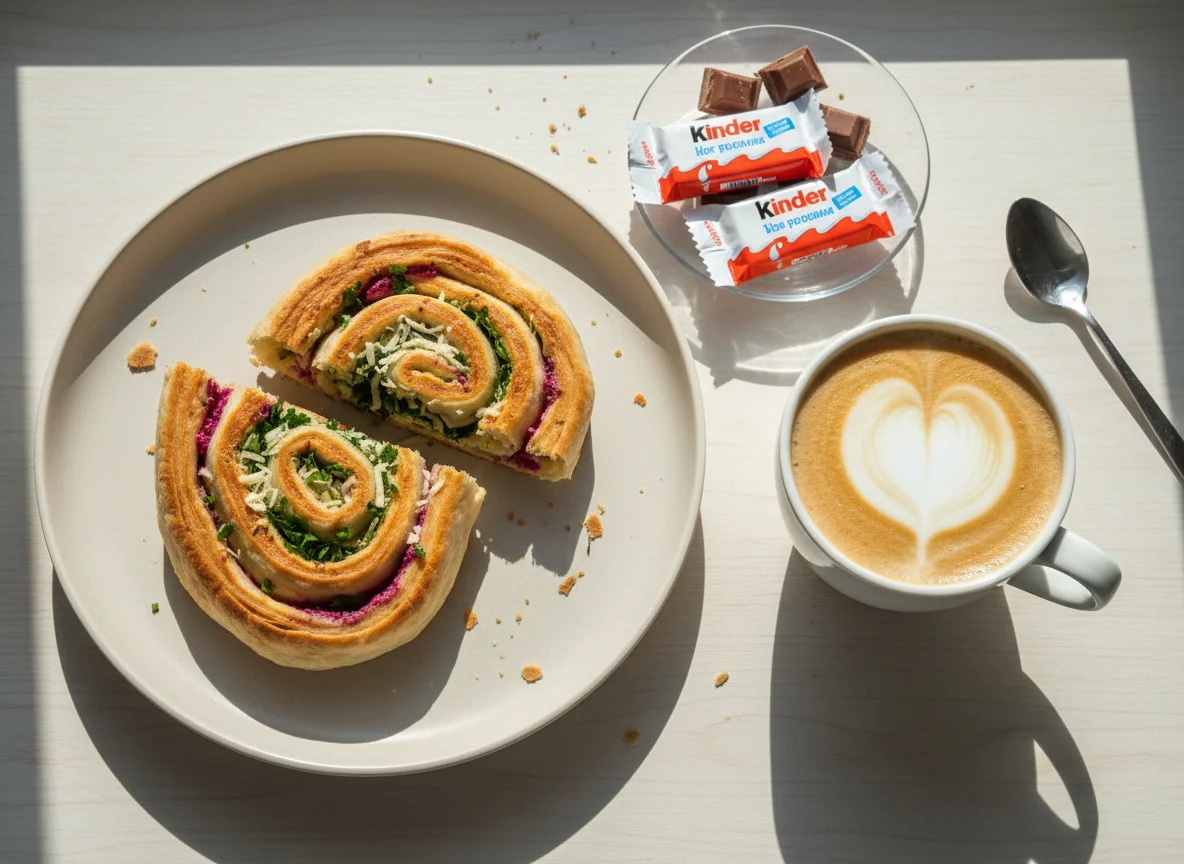 Завтрак с лавашом, кофе и шоколадом photo