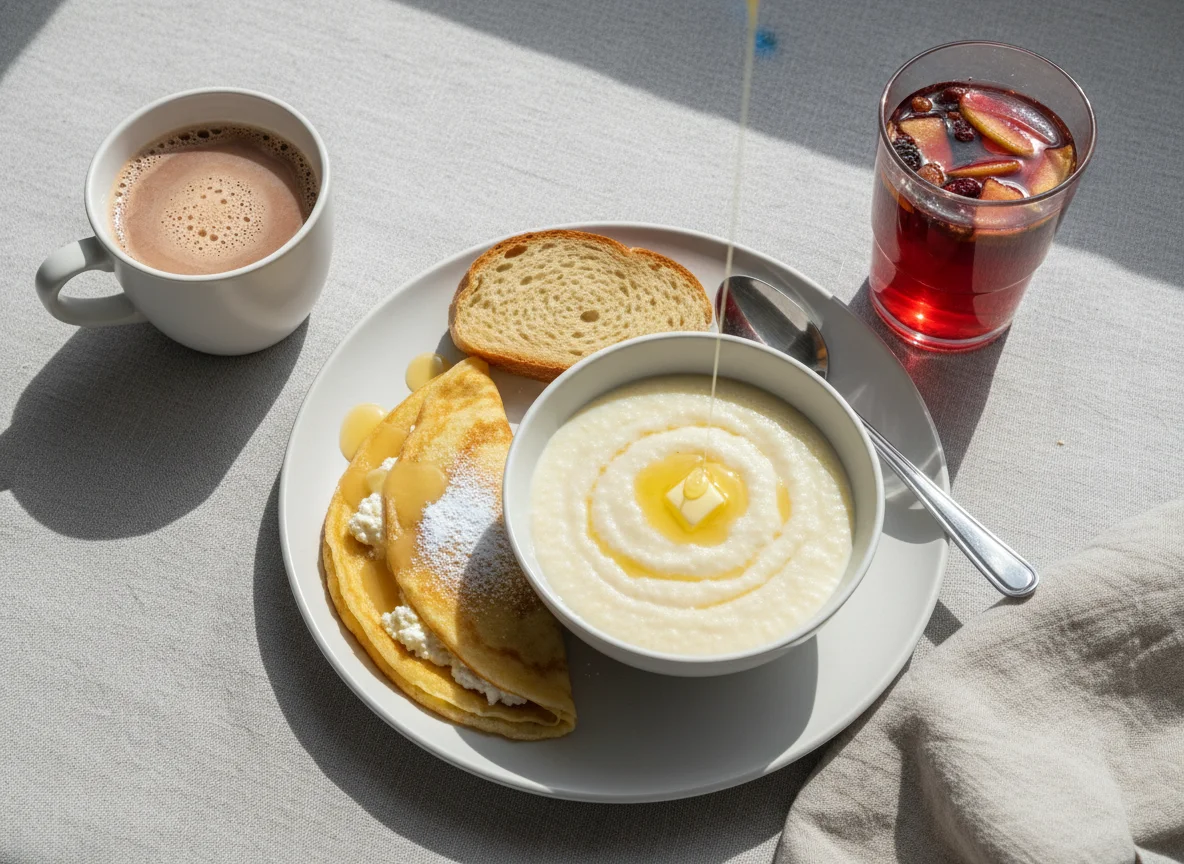 Завтрак в столовой photo