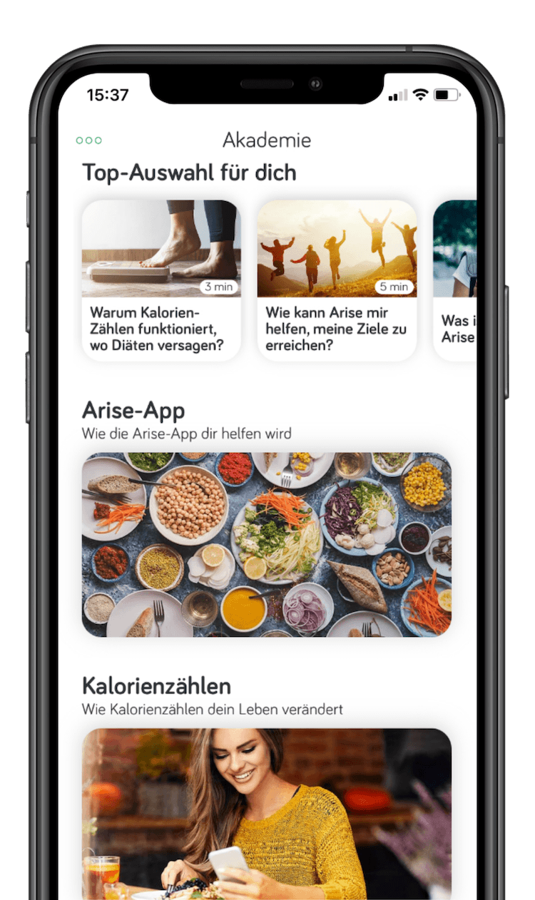 Arise App Food Tracker Hinzufügen von Mahlzeiten