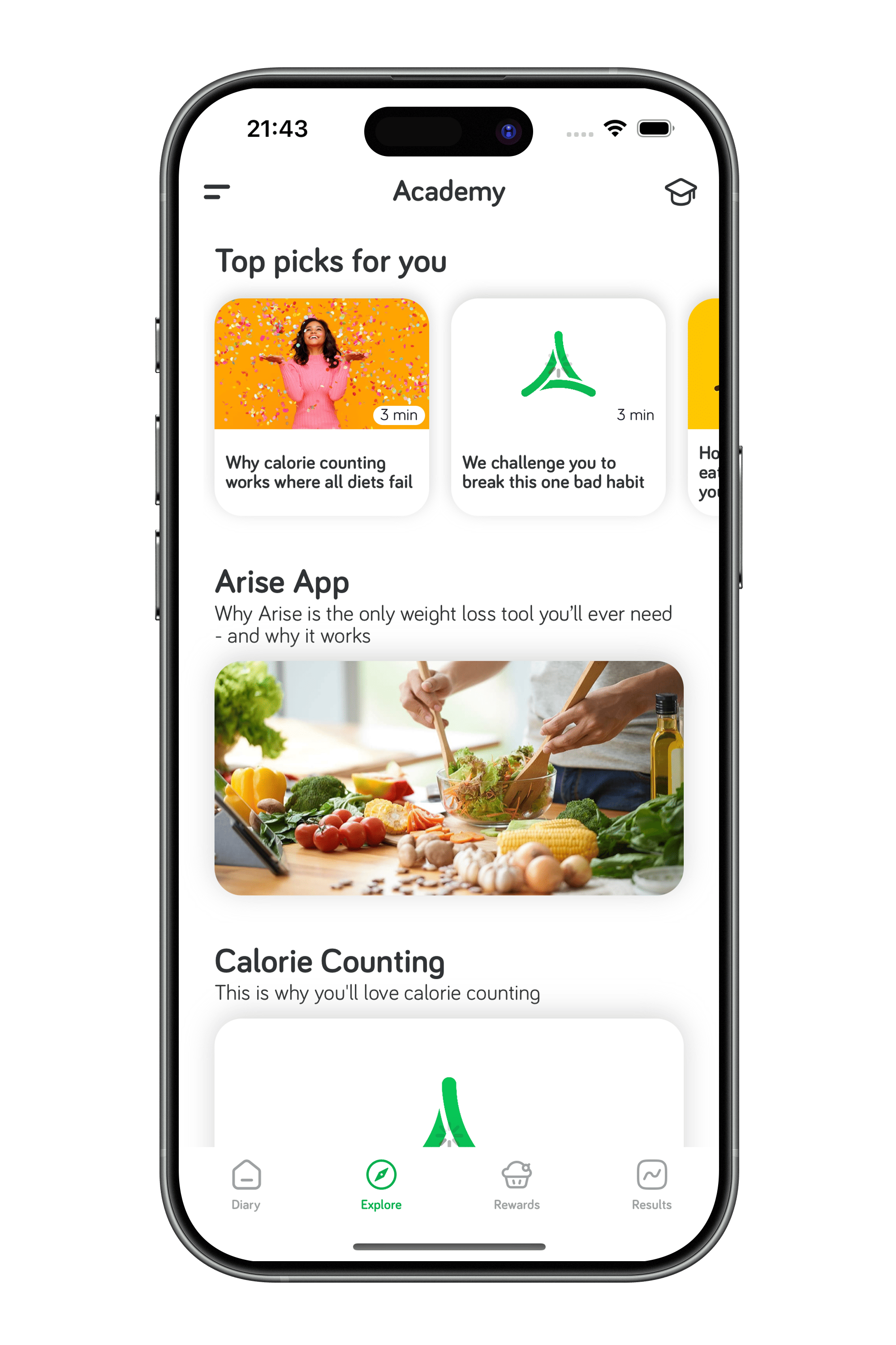 Arise App Food Tracker Adding Meals